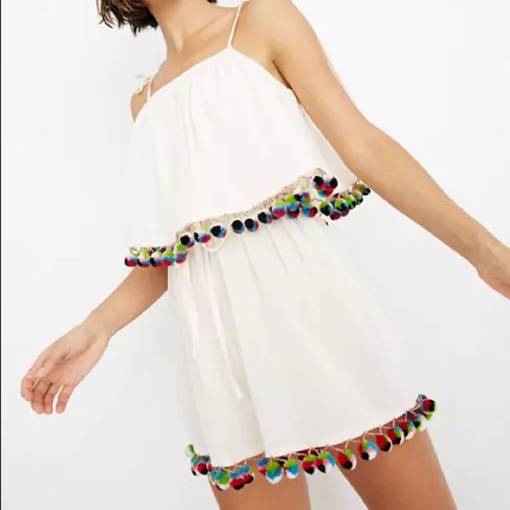 MADEWELL pom pom romper 🐛⛅️🧡